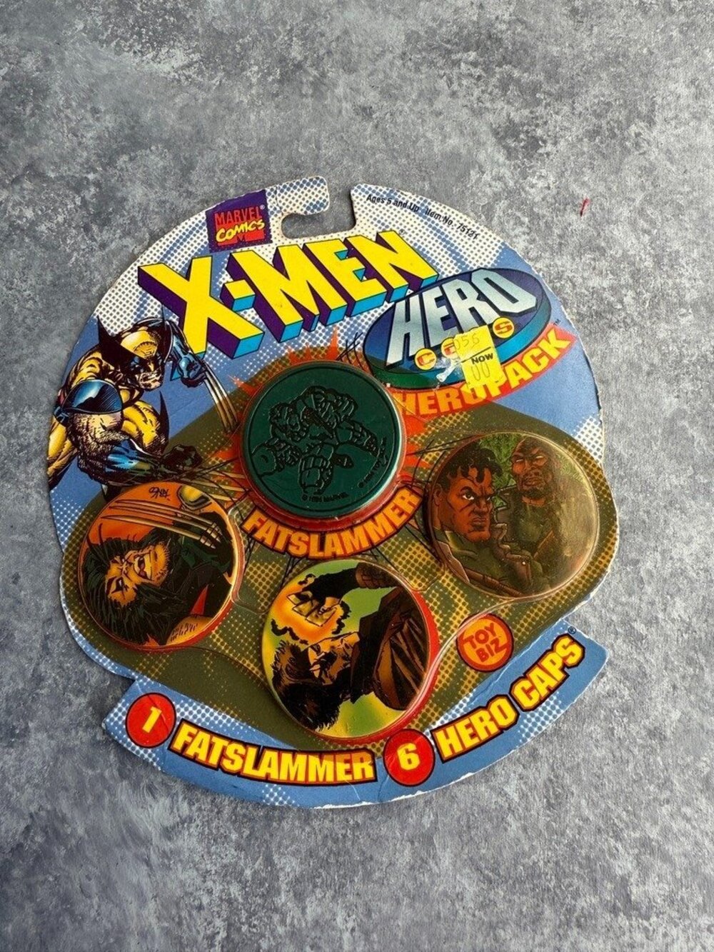 Vintage Toy Biz Marvel X-Men Hero Caps Wolverine Pack Pogs 1995 NEW